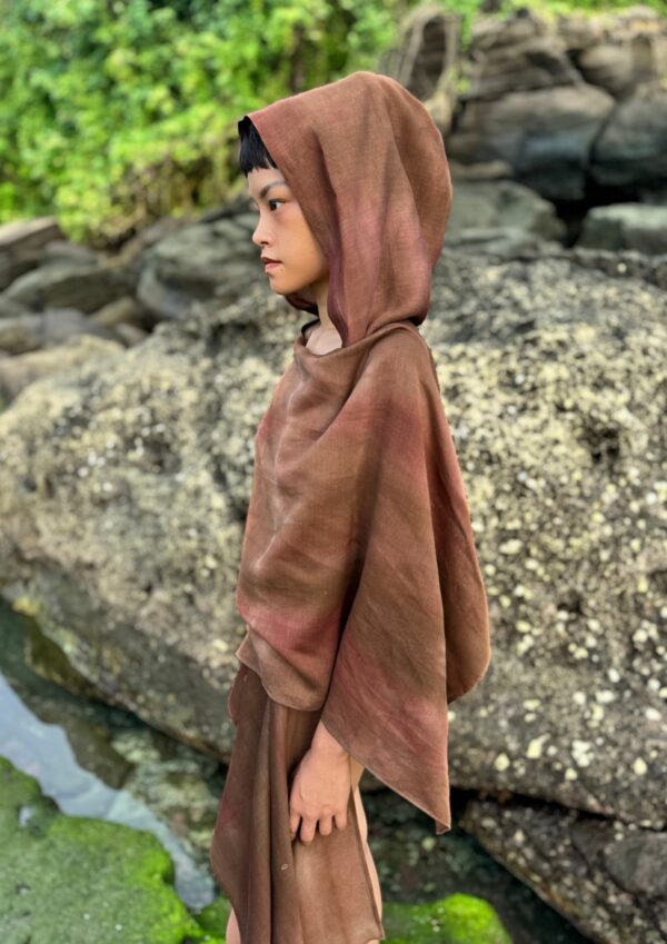 MAXI SCARF HOODIE BURNT EART - immagine 6