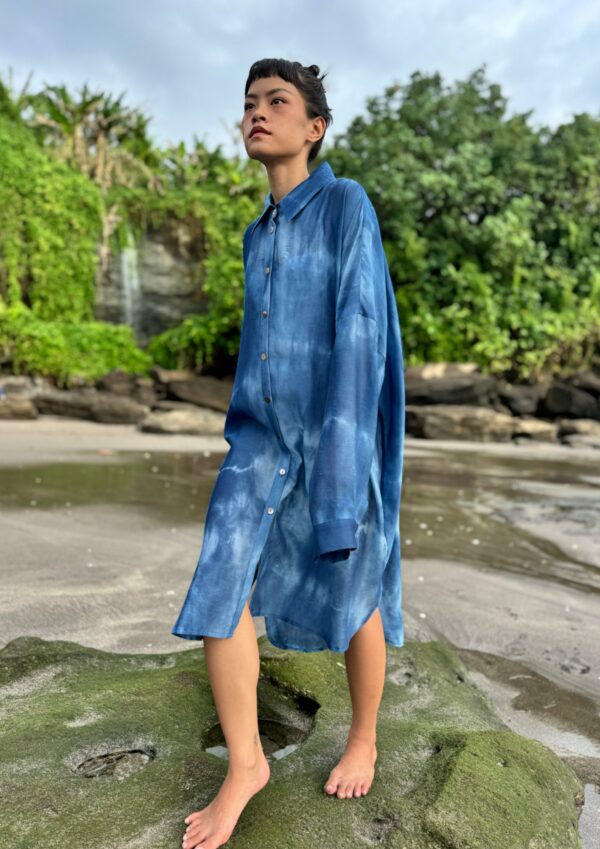 LONG SHIRT BLUE INDIGO - immagine 2
