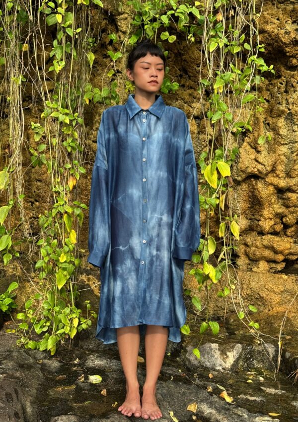 LONG SHIRT BLUE INDIGO - immagine 4